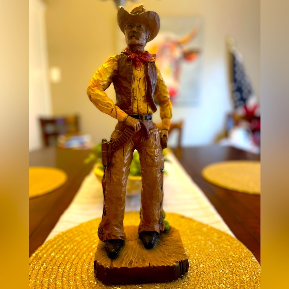 Universal Statuary Corp. Chalkware Resin Cowboy Statue 70’s-Signed Y. Kendrick
